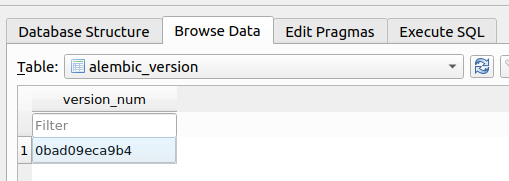 Alembic version table 2